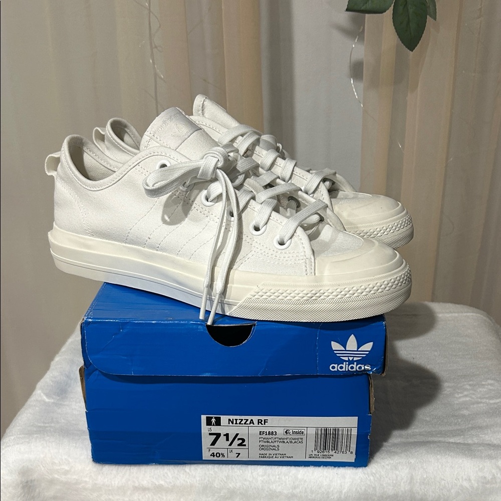 Adidas Nizza RF White Sneakers | Men’s Size 7.5 | With Box